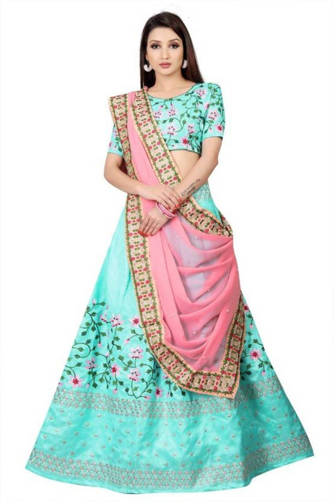 The Fashion Style House Embroidered Lehenga Choli And Dupatta Set