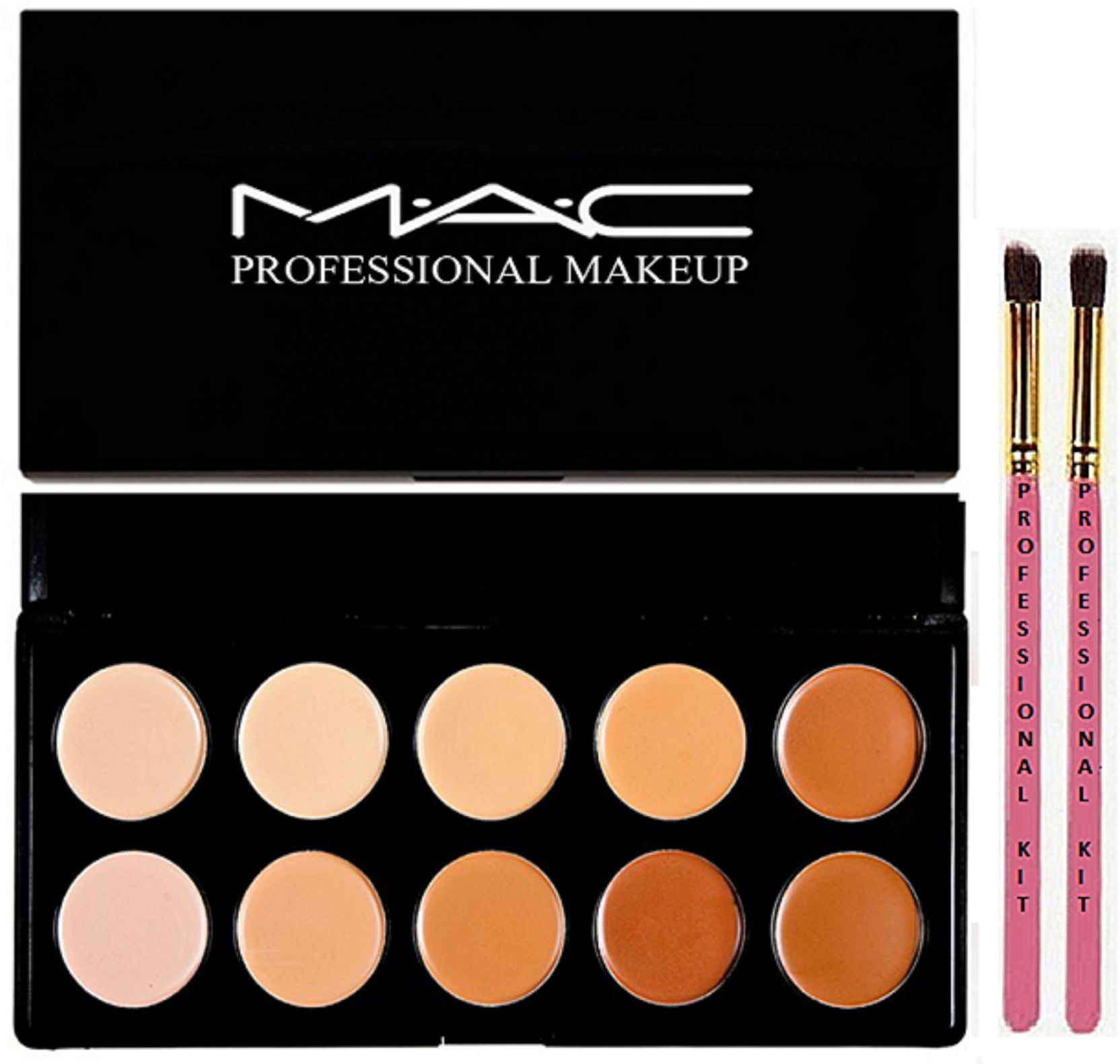 Professional Kit Two Makeup Brush With Mac Makeup 10 Shades
