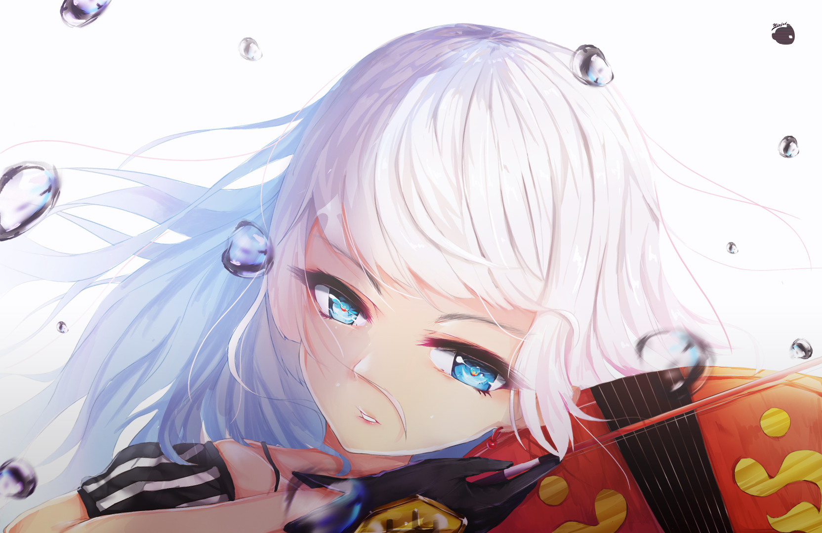 Athah Anime Original Girl White Hair Blue Eyes Violin 13 19 Inches