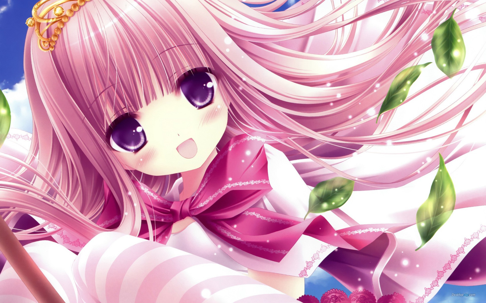 Athah Anime Original Girl Cute Pink Hair Pink Dress Long Hair