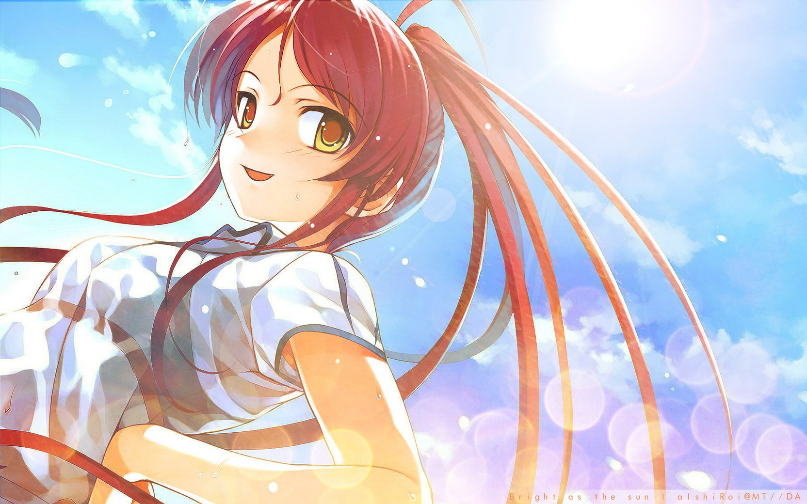 Athah Anime Deep Blue Sky Pure White Wings Tomoka Miyamae