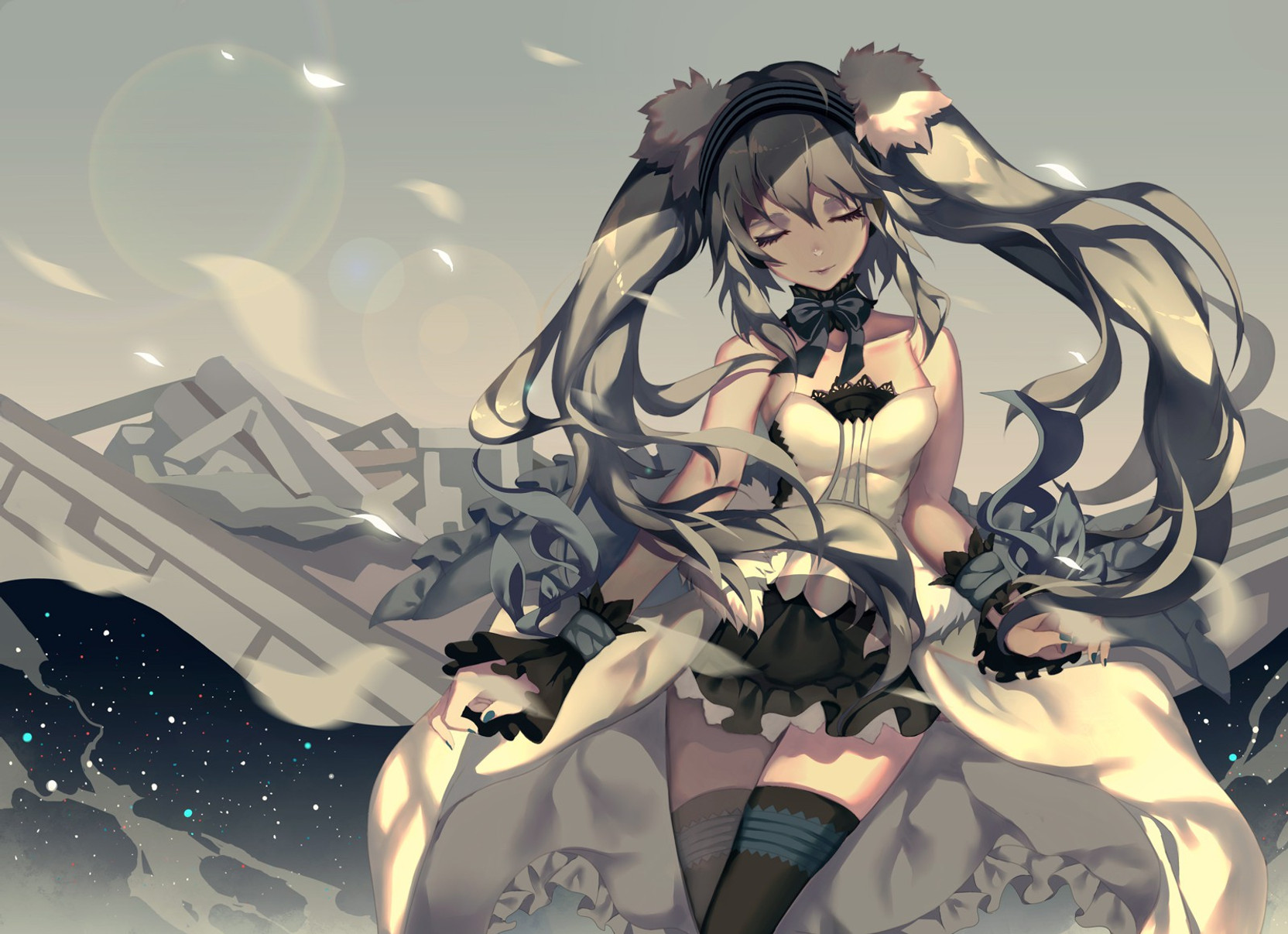 Athah Anime Vocaloid Long Hair Twintails Hatsune Miku Music