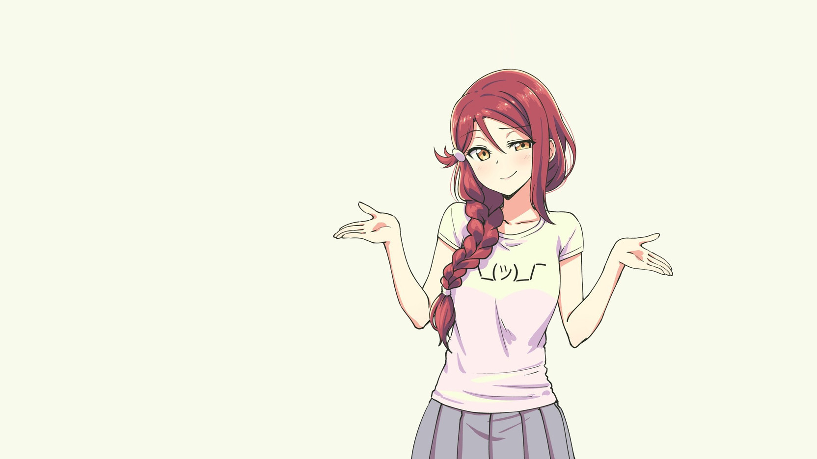 Athah Anime Love Live Sunshine Girl Long Hair Braid Orange Eyes