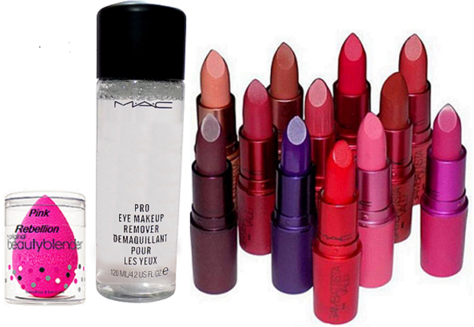 Pink Rebellion Sponge Puff Mac Lady Gaga Lipstick Pack Of 12