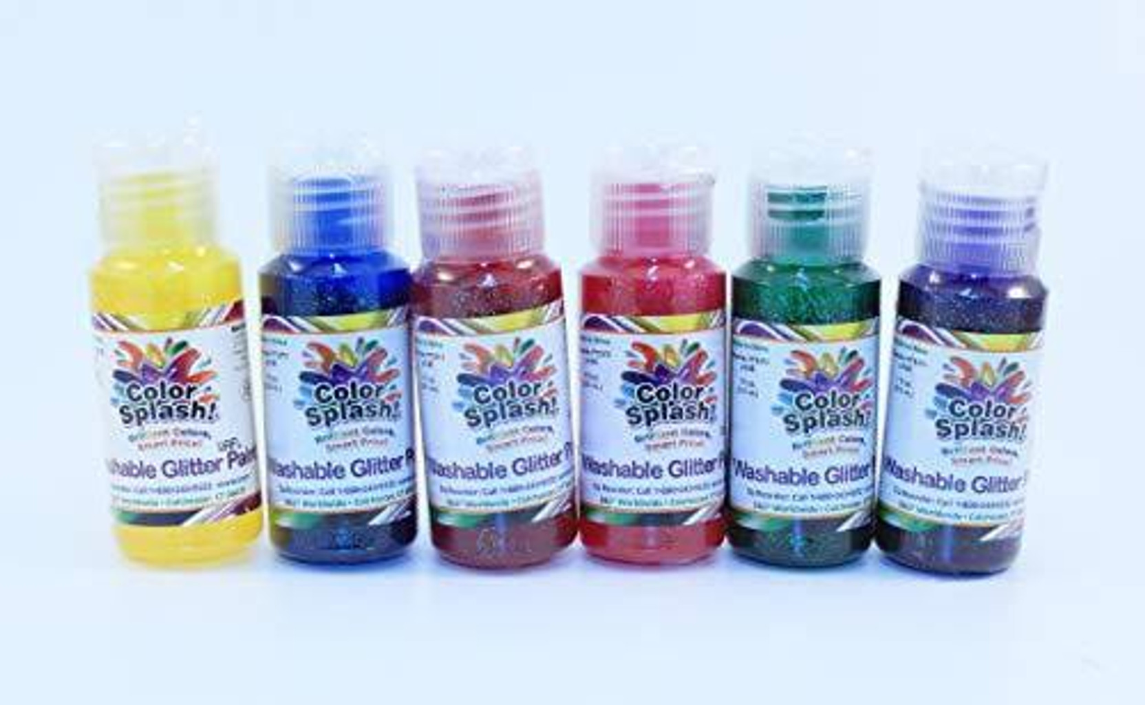 Genrc Color Splash Assorted Washable Glitter Paint Set Of 6