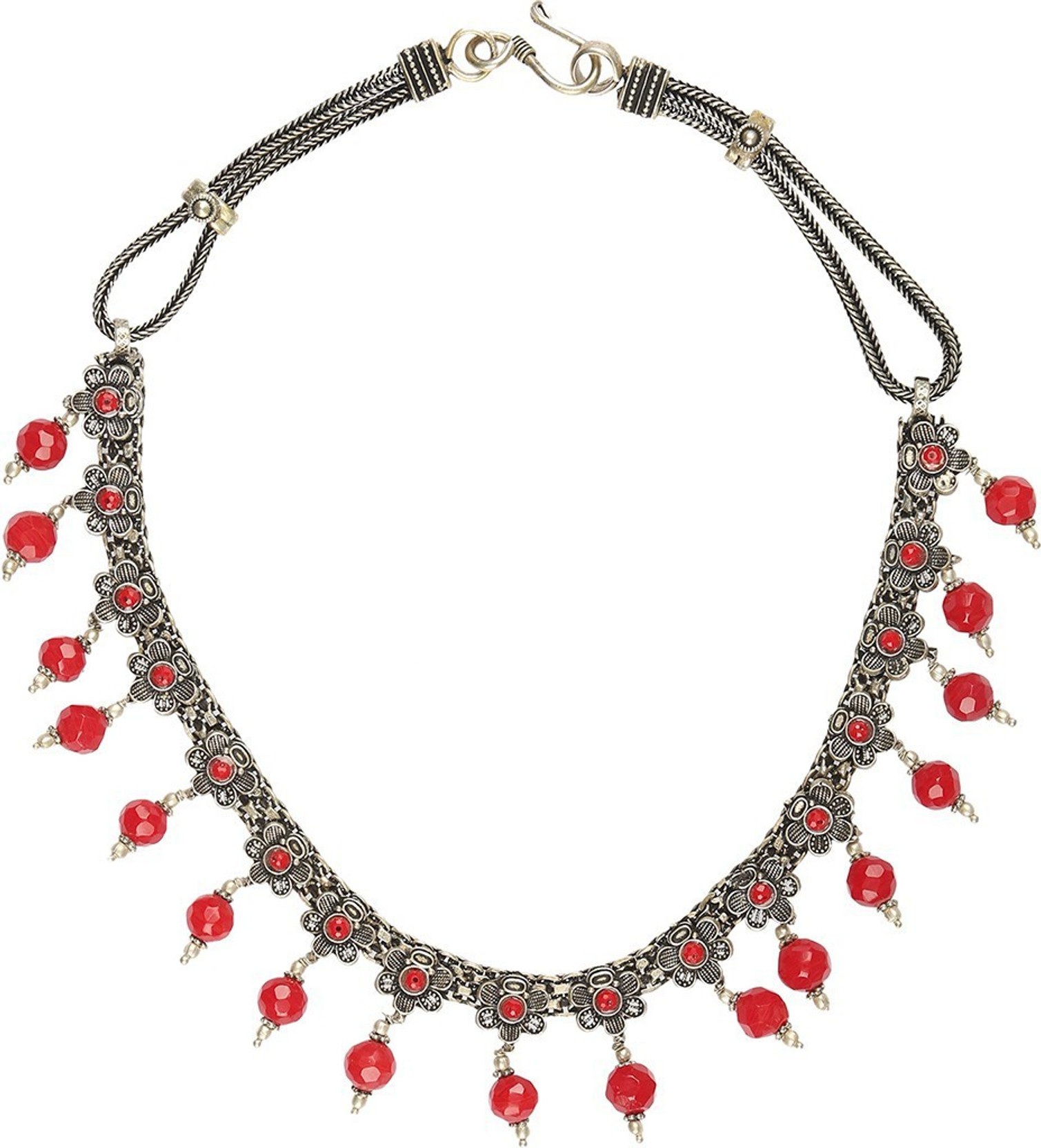 maroon stone necklace