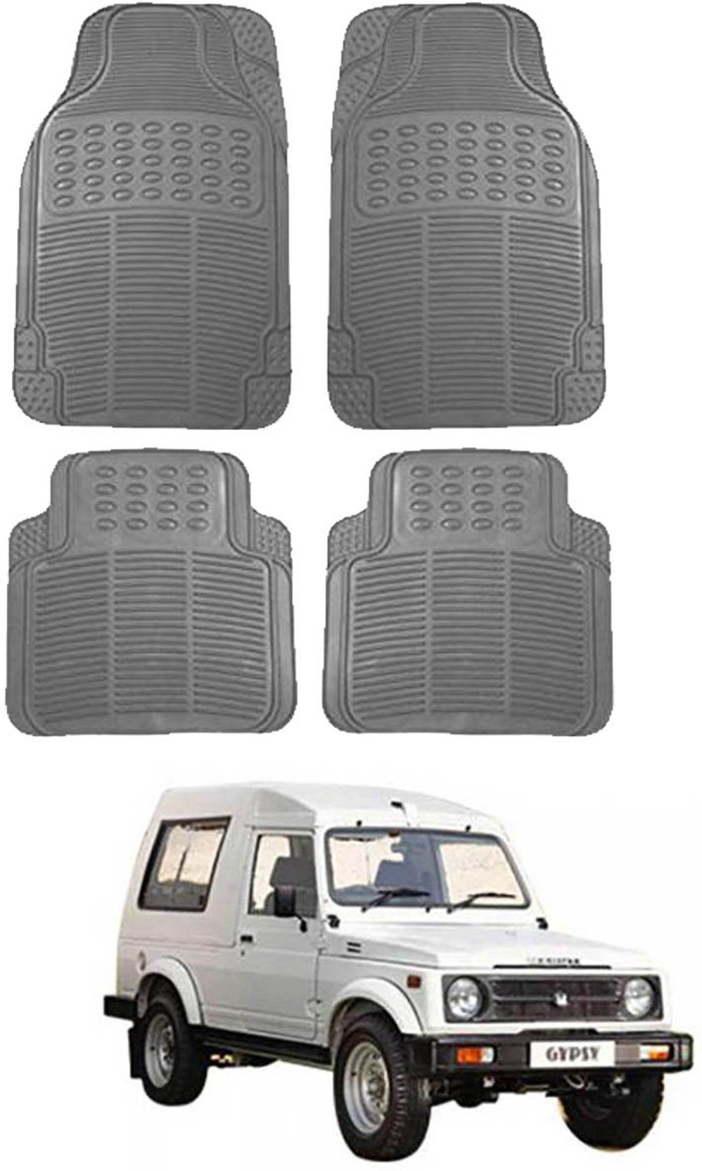 Shoolin Rubber Standard Mat For Maruti Suzuki Gypsy (Grey)