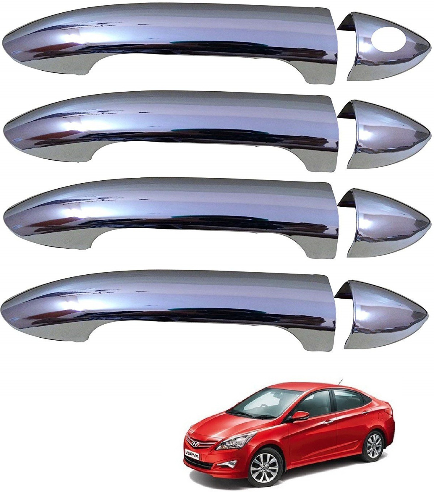 Auto Addict Car Chrome Door Handles For Verna Type 2 2011