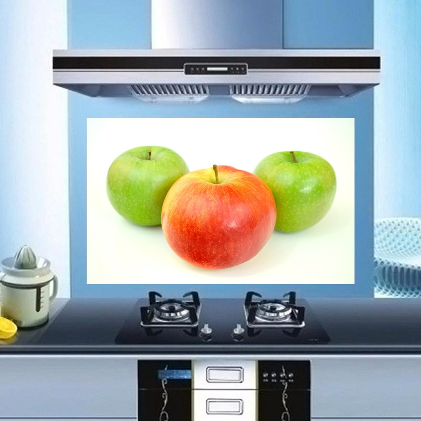 Total Home Medium Two Green One Red Apple Combo Wallpaper