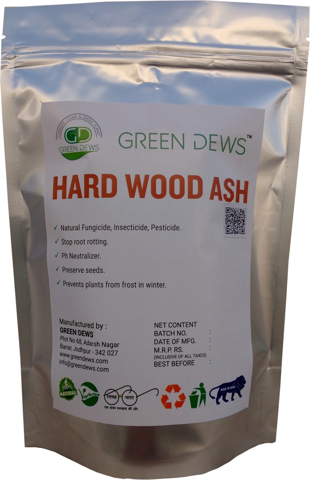 Green Dews Wood Ash Fertilizer Organic Pesticide Fungicide Soil