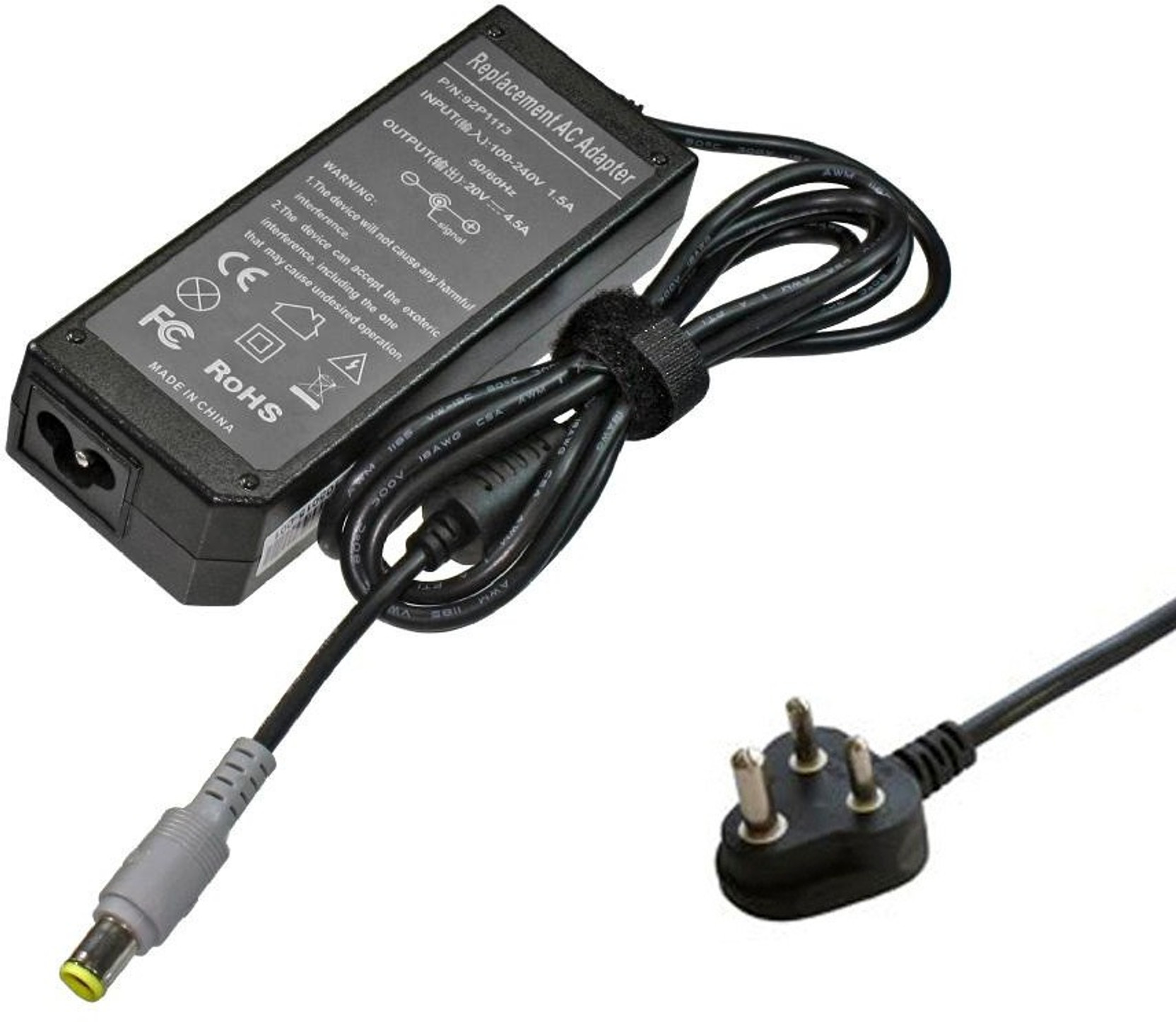 Laprite 20V,3.25A,65w Charger For Lenovo 3000 N100,N200 65 W Adapter (Power  Cord Included)