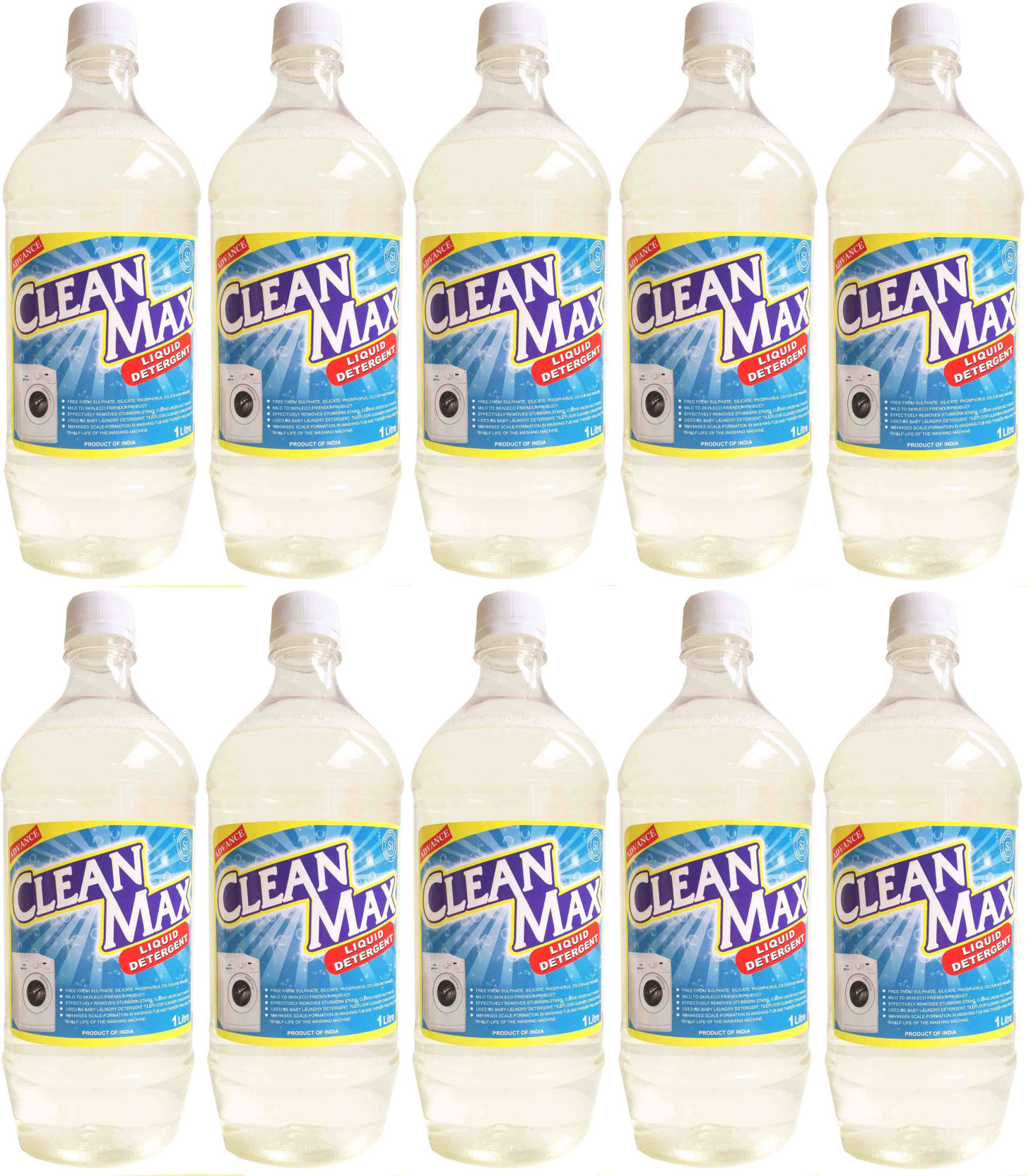 Cleanmax Pack Of 10 1l Laundry Orange Liquid Detergent Price In Add To Cart