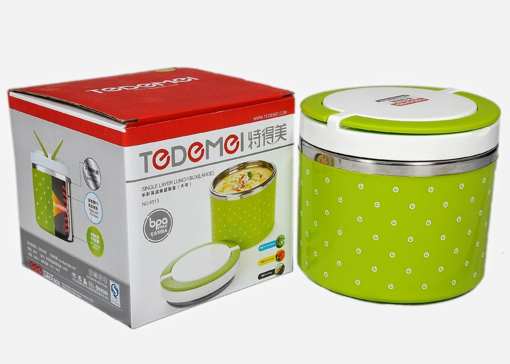 Tedemei LB017 1 Containers Lunch Box
