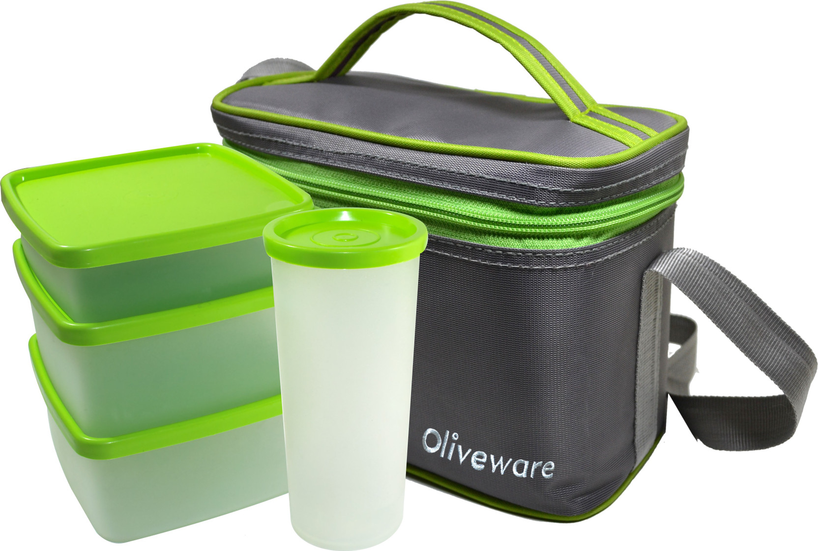 Oliveware LB53Green 4 Containers Lunch Box