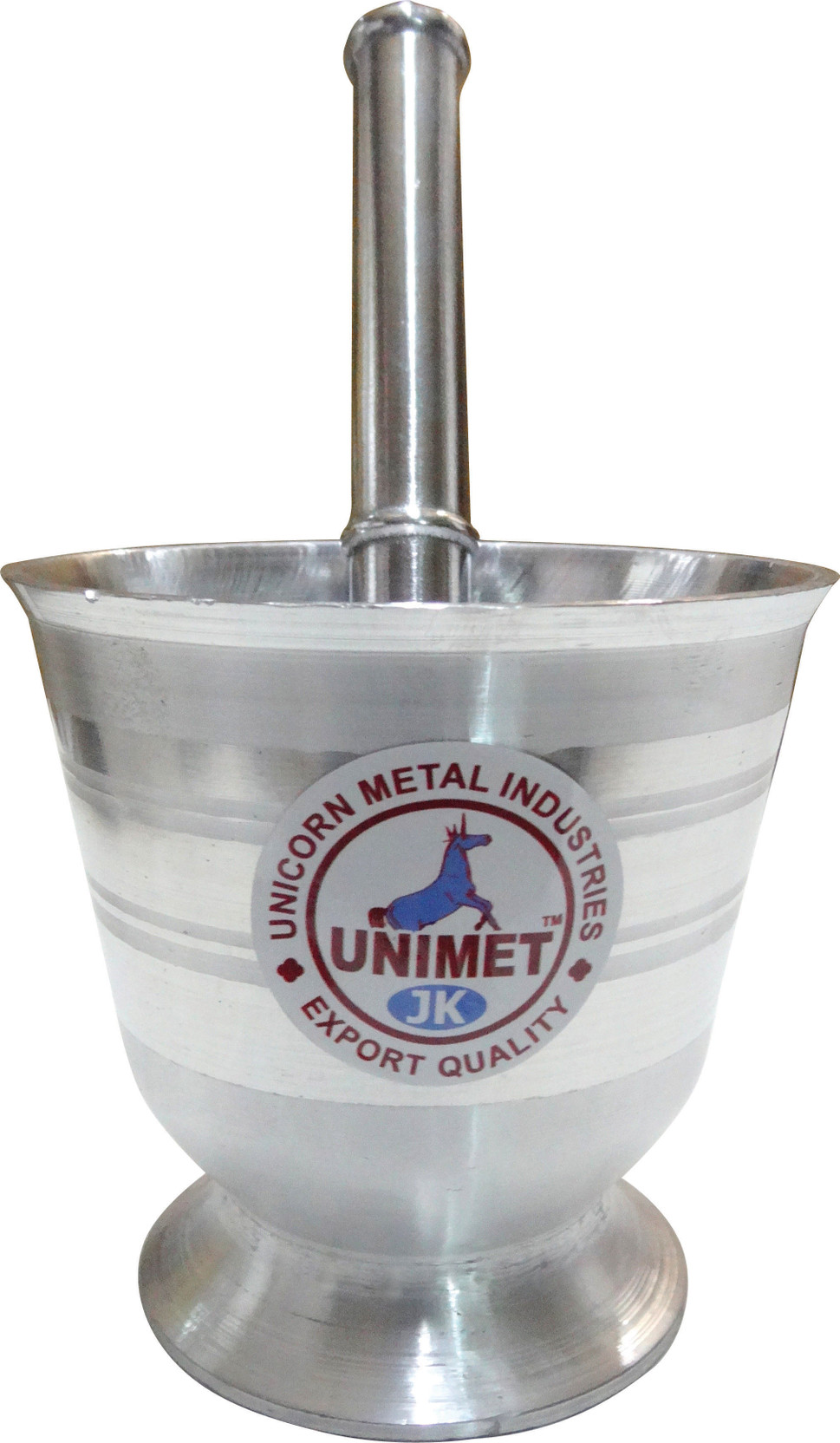 Jk Vallabhdas Aluminium Mortar and Pestle Worldcup Shape Size 2
