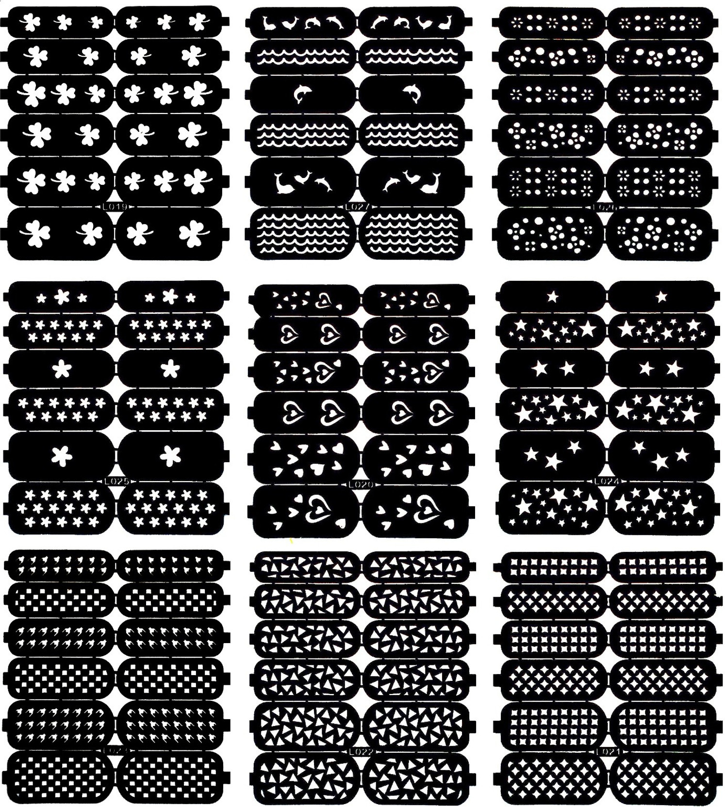 Lifestyle You 9 Sheets Nail Art Stencils Set C Price In India Buy