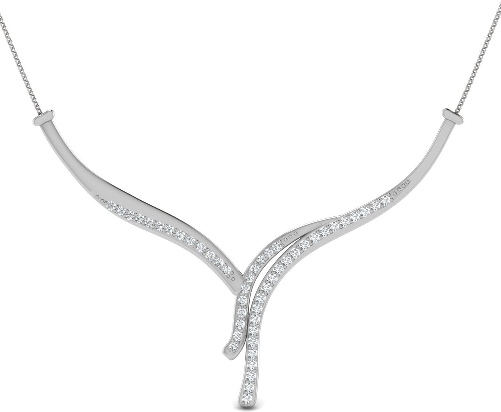 Caratlane Hiranmayi Diamond Silver Necklace Price in India Buy