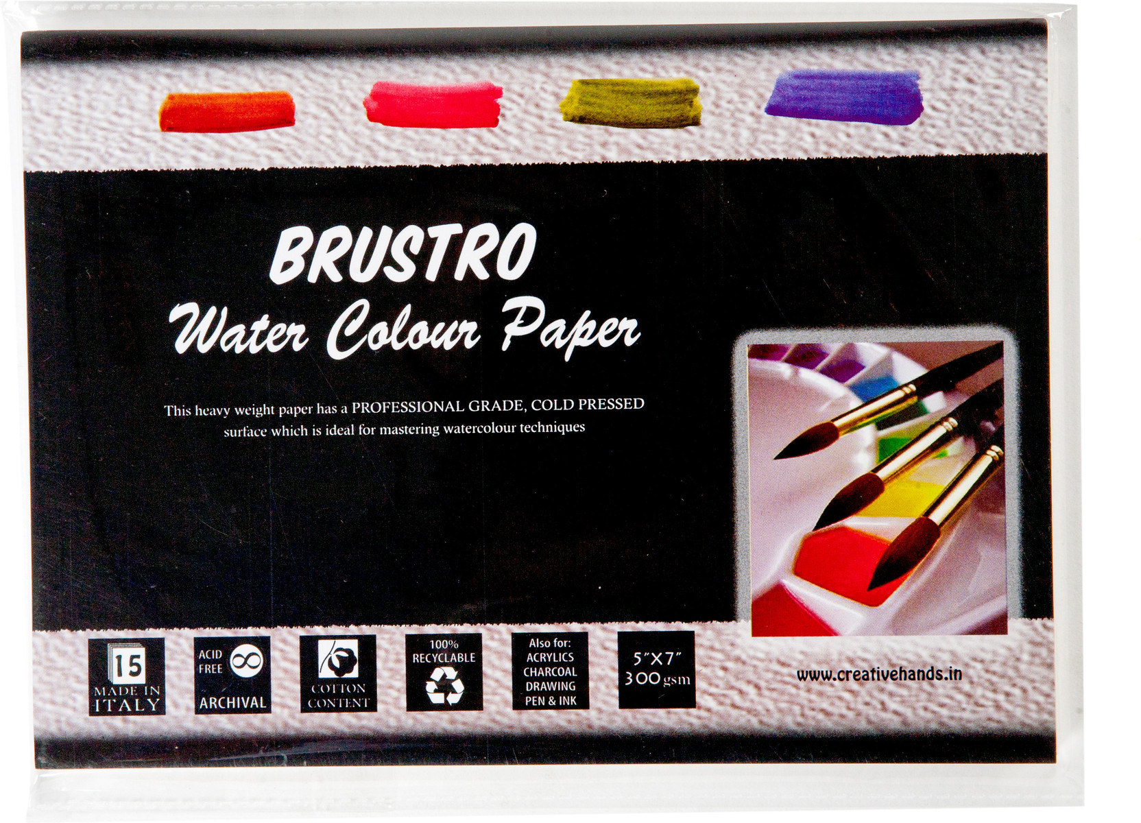 Brustro Watercolor Paper 300 gsm Pack (5"X7") Watercolor Paper