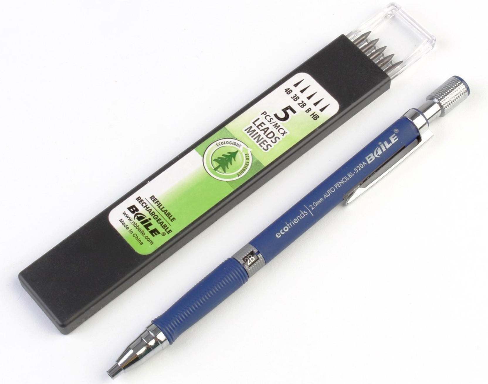 BAILE 2.0mm Mechanical Auto Pencil + Lead Box (5 Leads