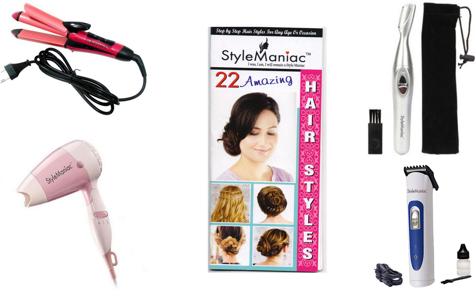Style Maniac 2 In 1 Hair Straightener Cum Curler Dryer Men S