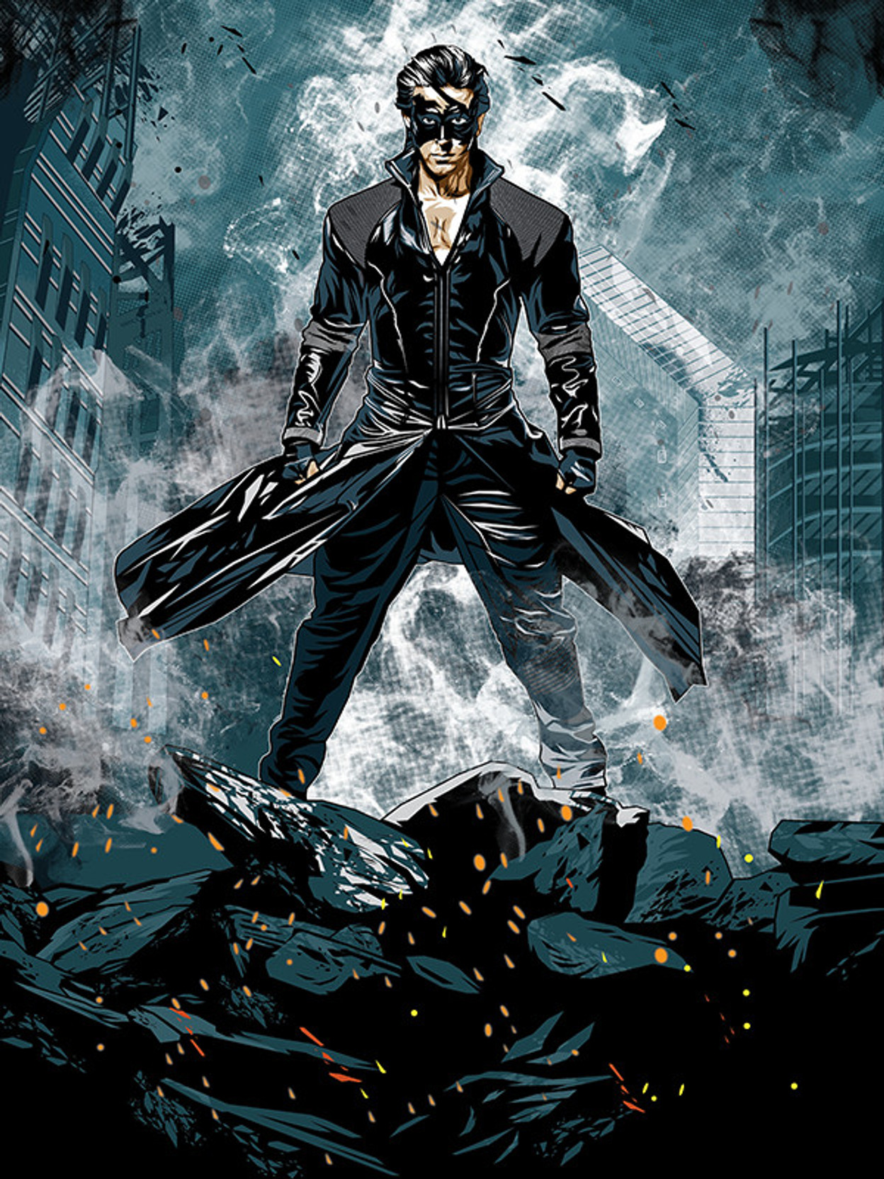 Krrish 3 Licensed The Super Hero Poster by bluegape Paper Print