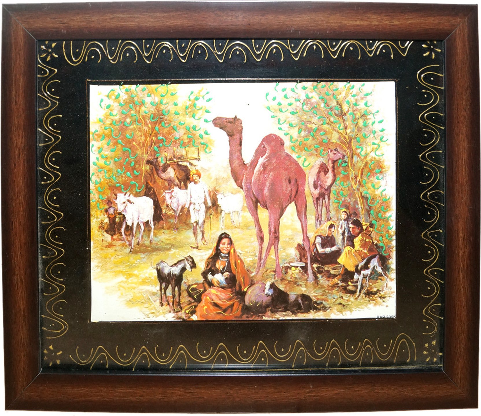 Rajasthani Culture Wall Hanging Painting With Frame Fine Art Print