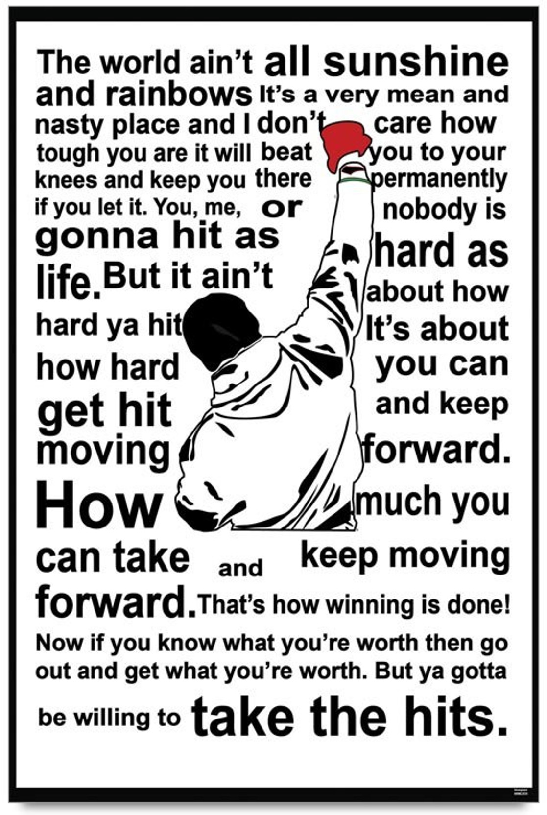 bluegape rocky balboa quote photographic paper quotes sales motivation
