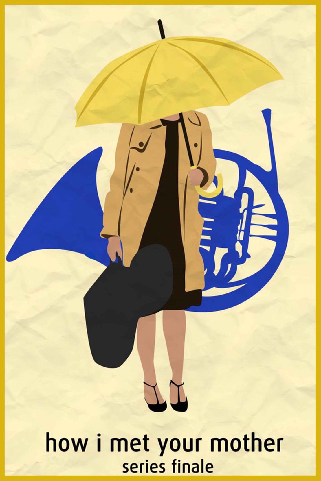 How I Met Your Mother Blue Horn And Yellow Umbrella Paper Print How I Met Your Mother Blue Horn And Yellow Umbrella Paper Print