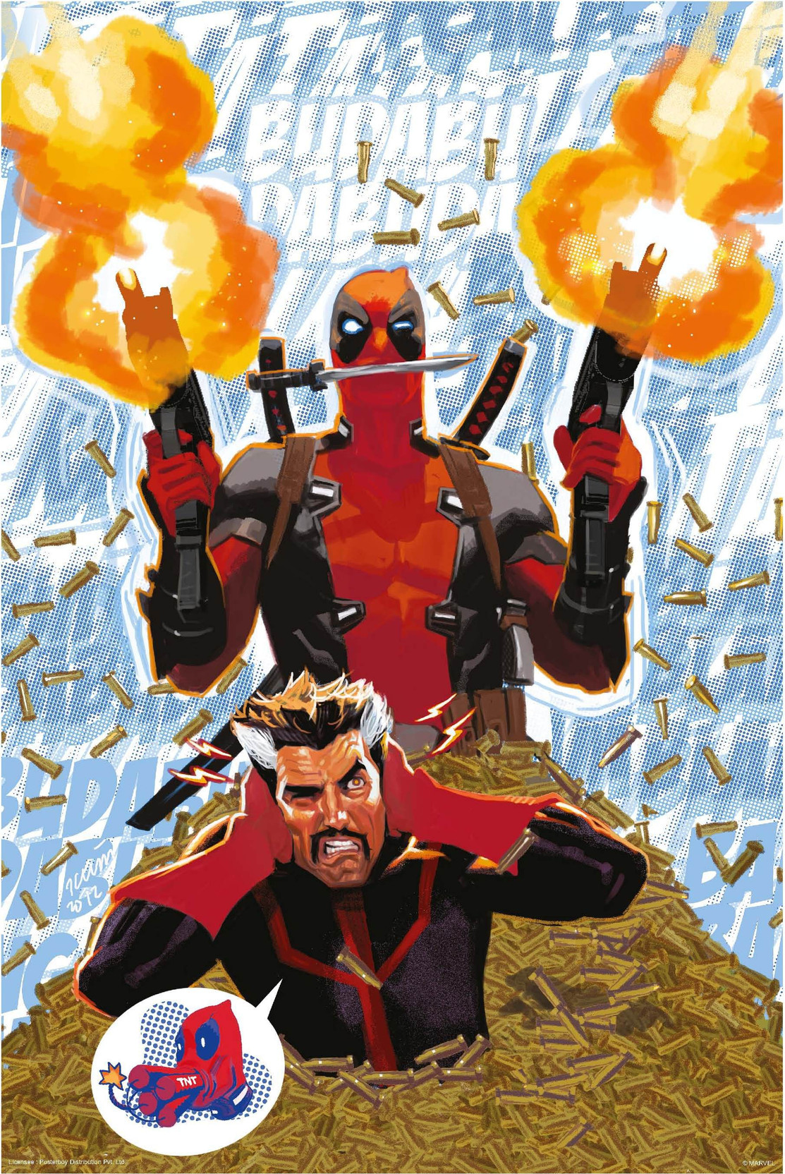 Deadpool Raining Bullets Officially Licensed Poster Paper Print