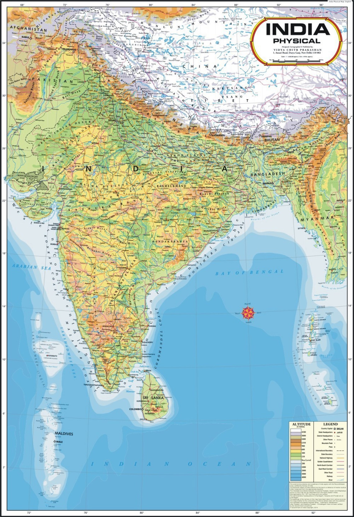 India Physical And Political Map