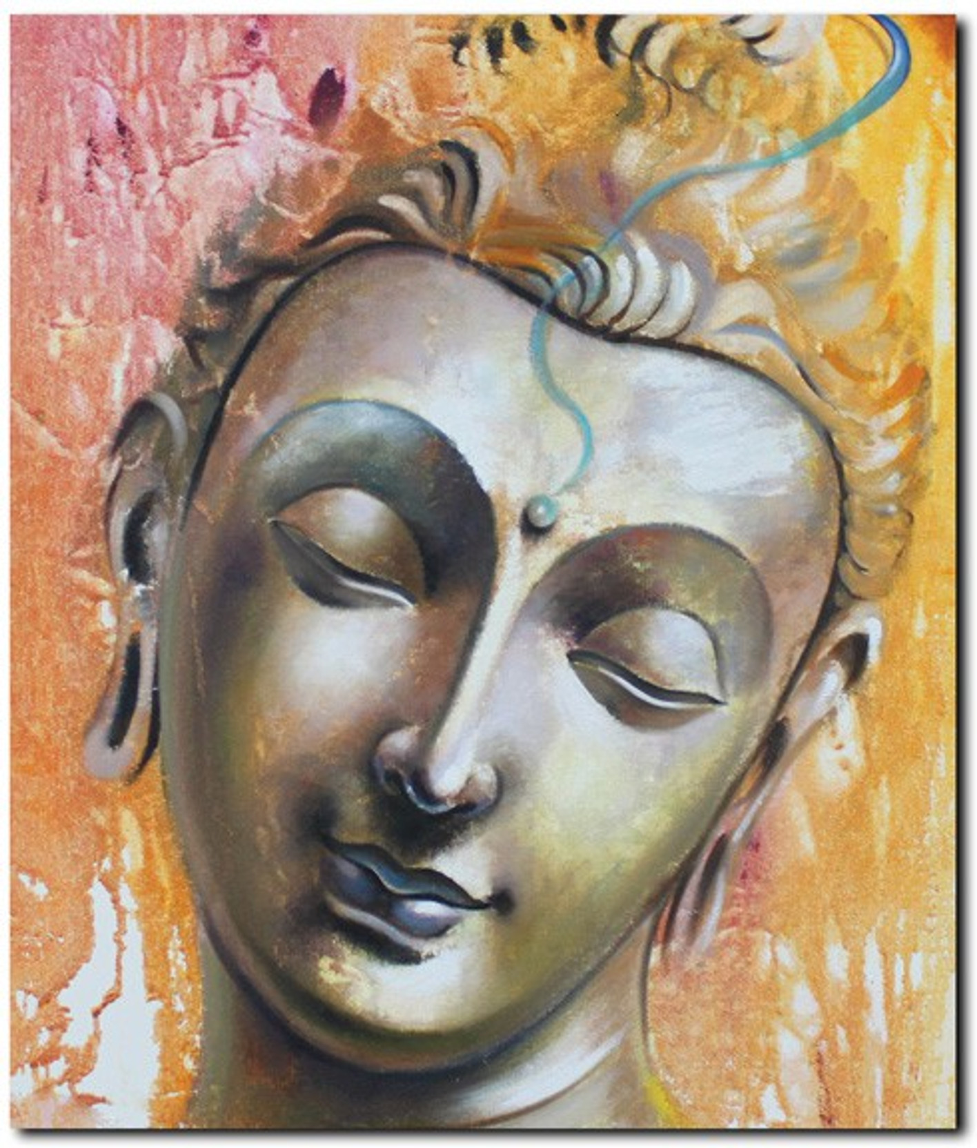Stybuzz Serene Buddha Metallic Face Frameless Canvas Art Art