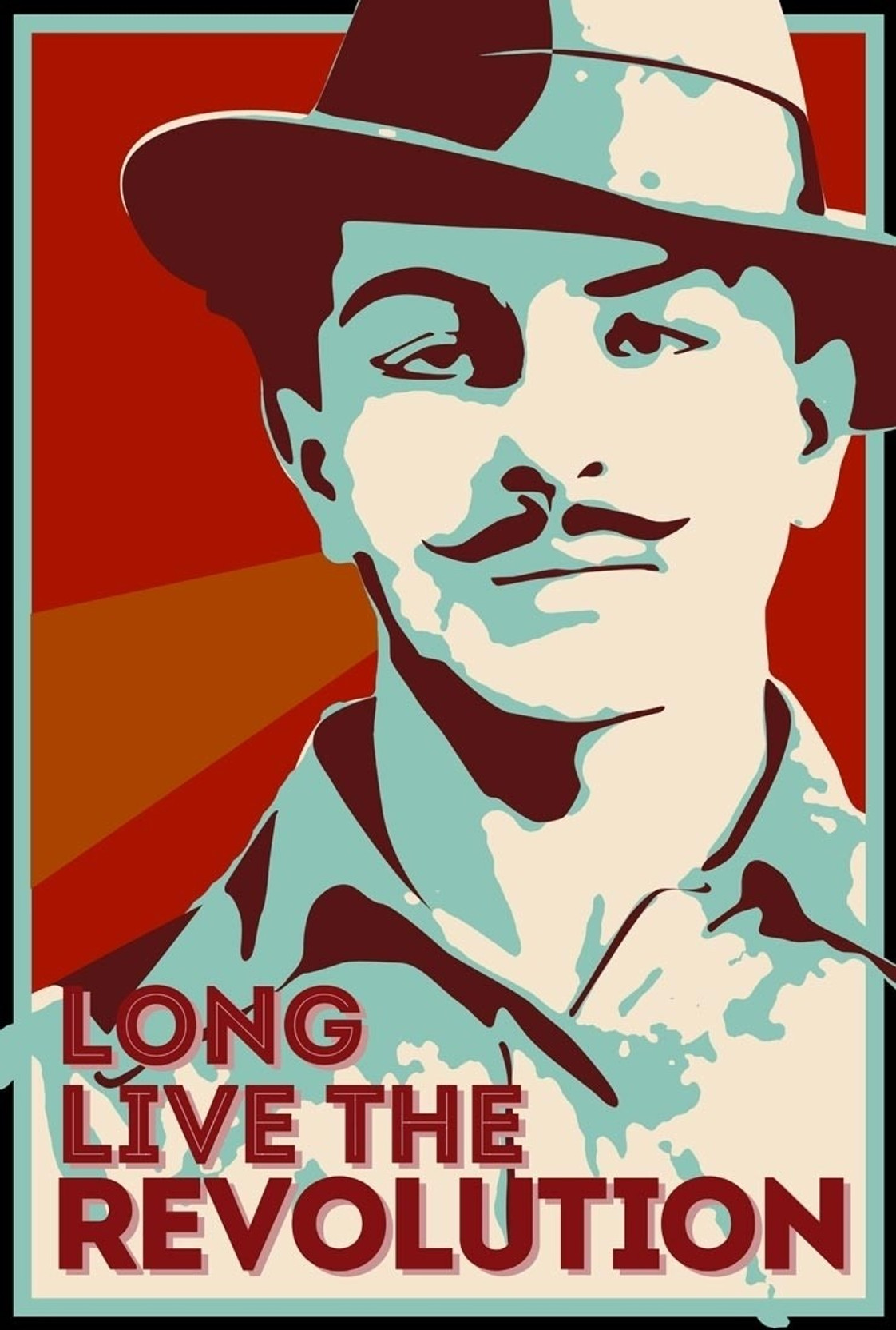Bhagat Singh - Long Live the Revolution Paper Print - Quotes