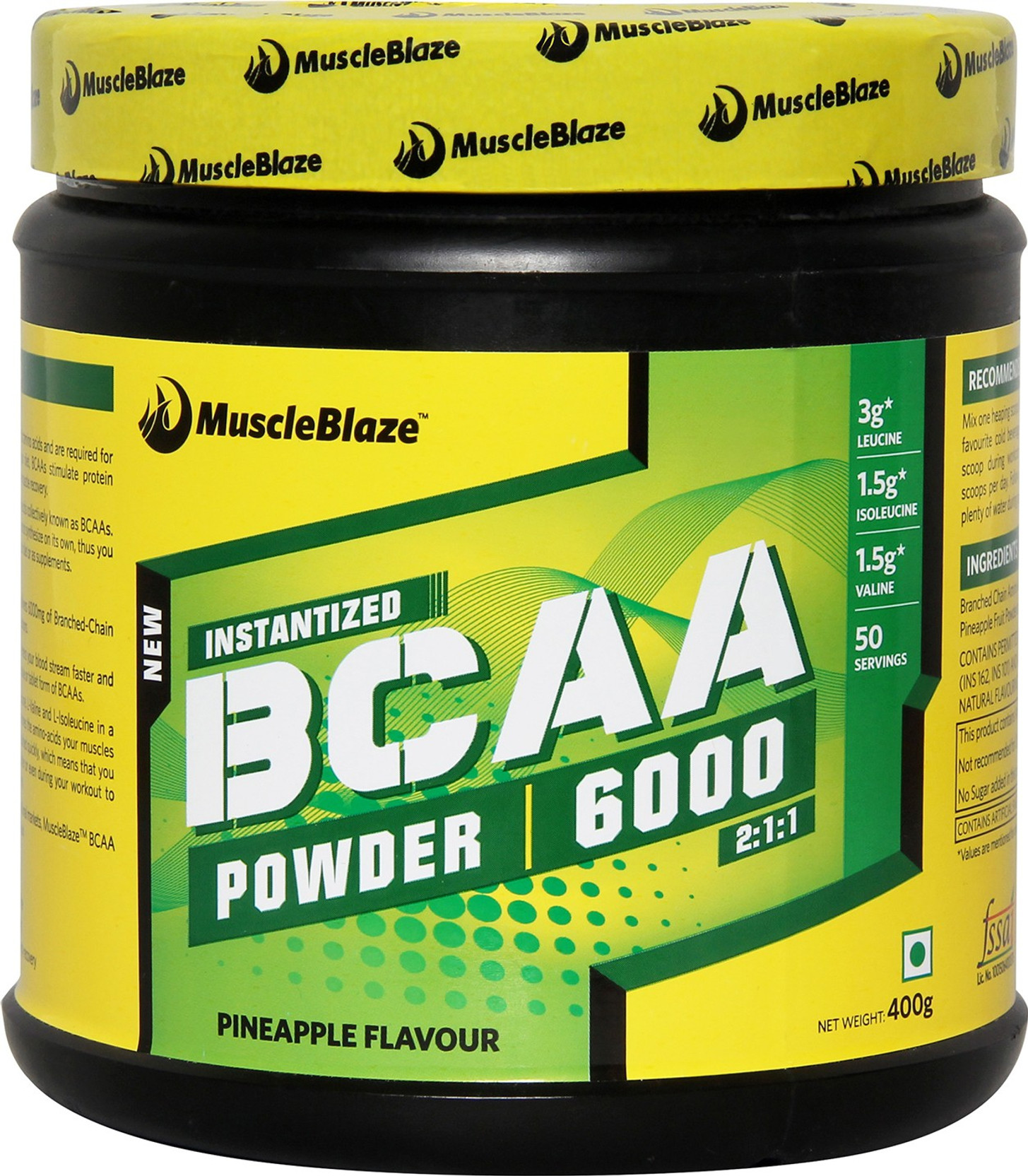 MuscleBlaze Instantized BCAA Powder 6000 Amino Acid supplement BCAA