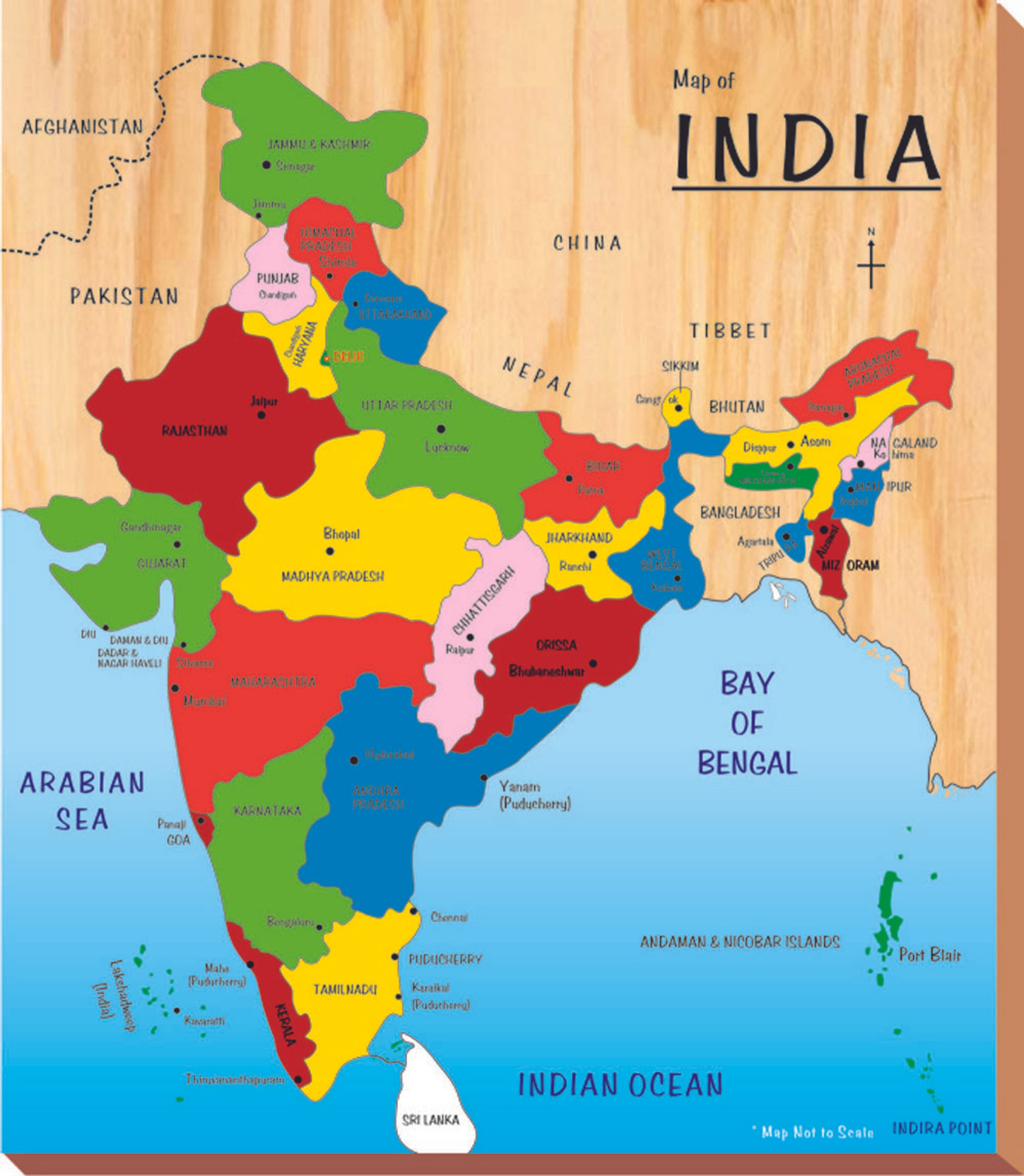 States And Cities Of India Map