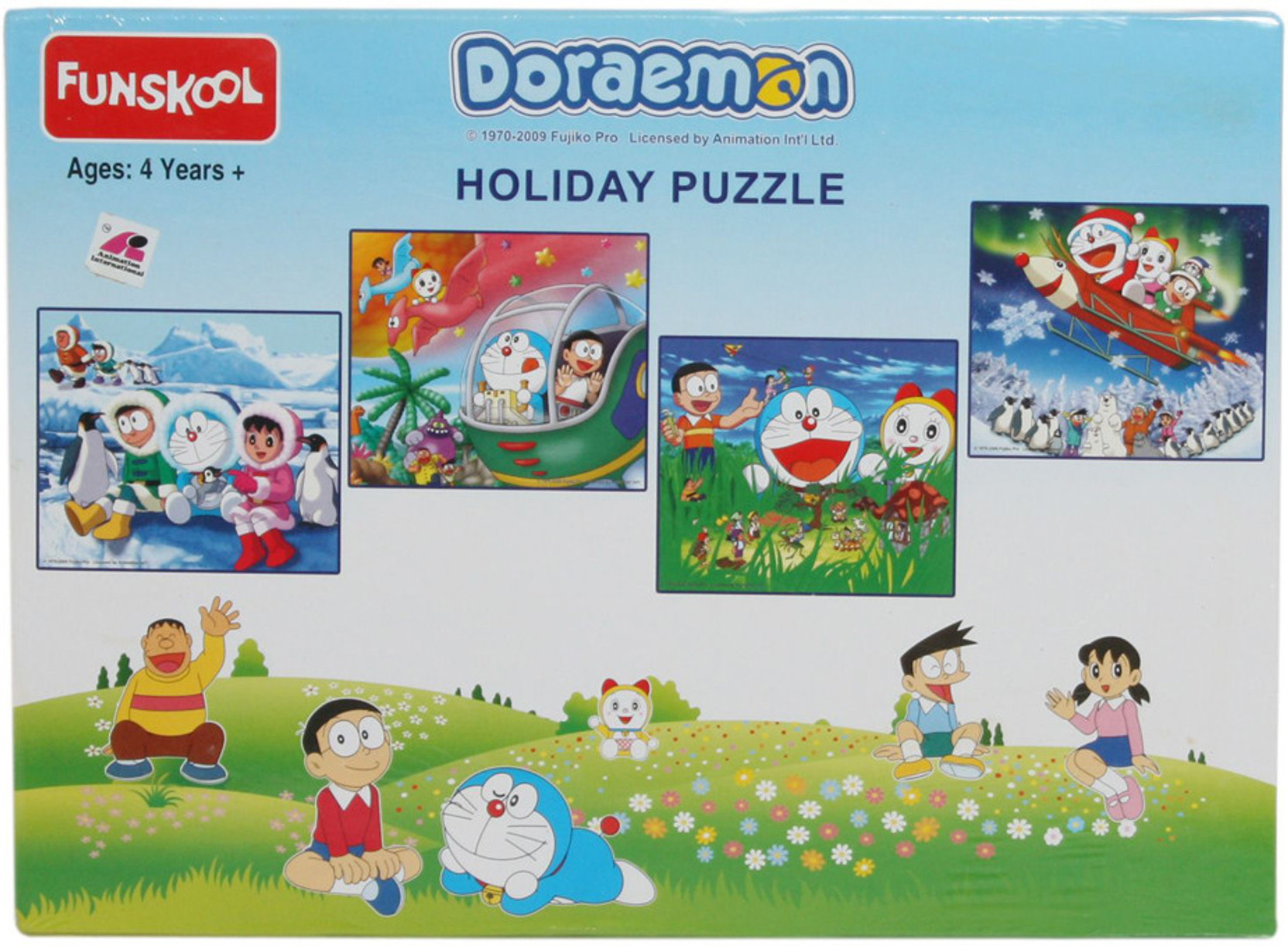 Funskool Doraemon 4 in 1 Puzzles (Holiday Puzzle) Doraemon 4 in 1