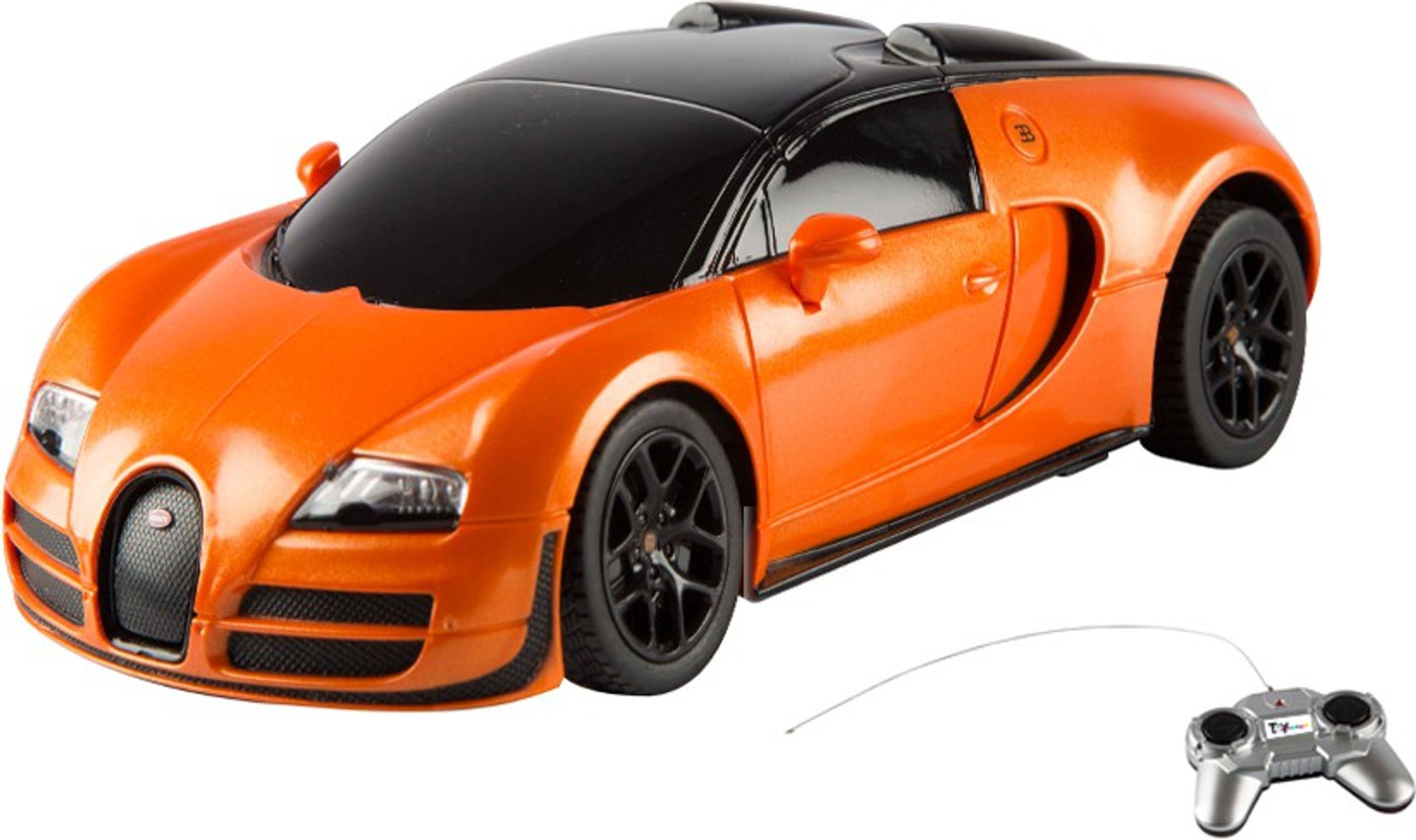Toyhouse Radio Remote Control 1:24 Bugatti Veyron 16.4 Grand Sport Vitesse  RC Scale Model Car (Orange)
