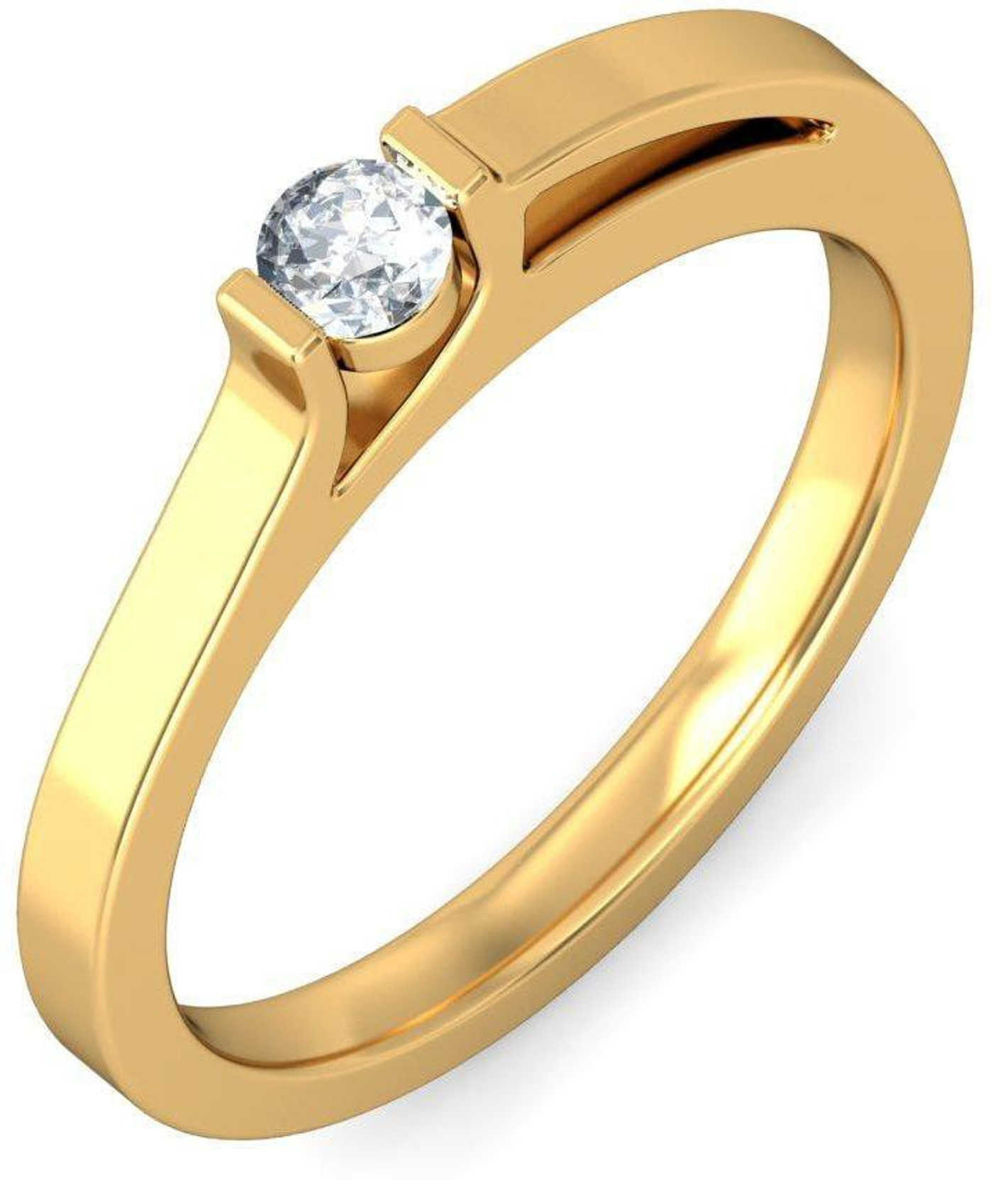 BlueStone The Swansea 14kt Diamond Yellow Gold ring Price in India