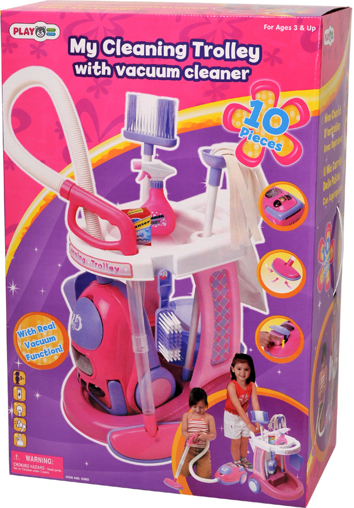 Playgo My Cleaning Trolley with Vacuum Cleaner My Cleaning Trolley