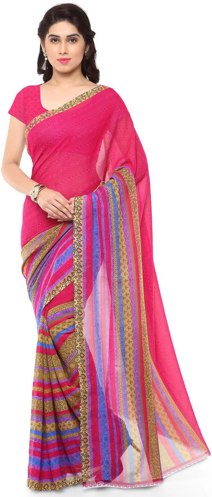 Buy Kashvi Sarees Printed Daily Wear Georgette Multicolor Buy Kashvi Sarees Printed Daily Wear Georgette Multicolor