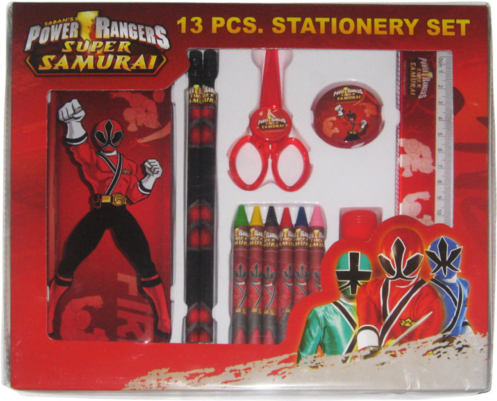 Power Rangers Super Samurai School Set Crayon, Eraser
