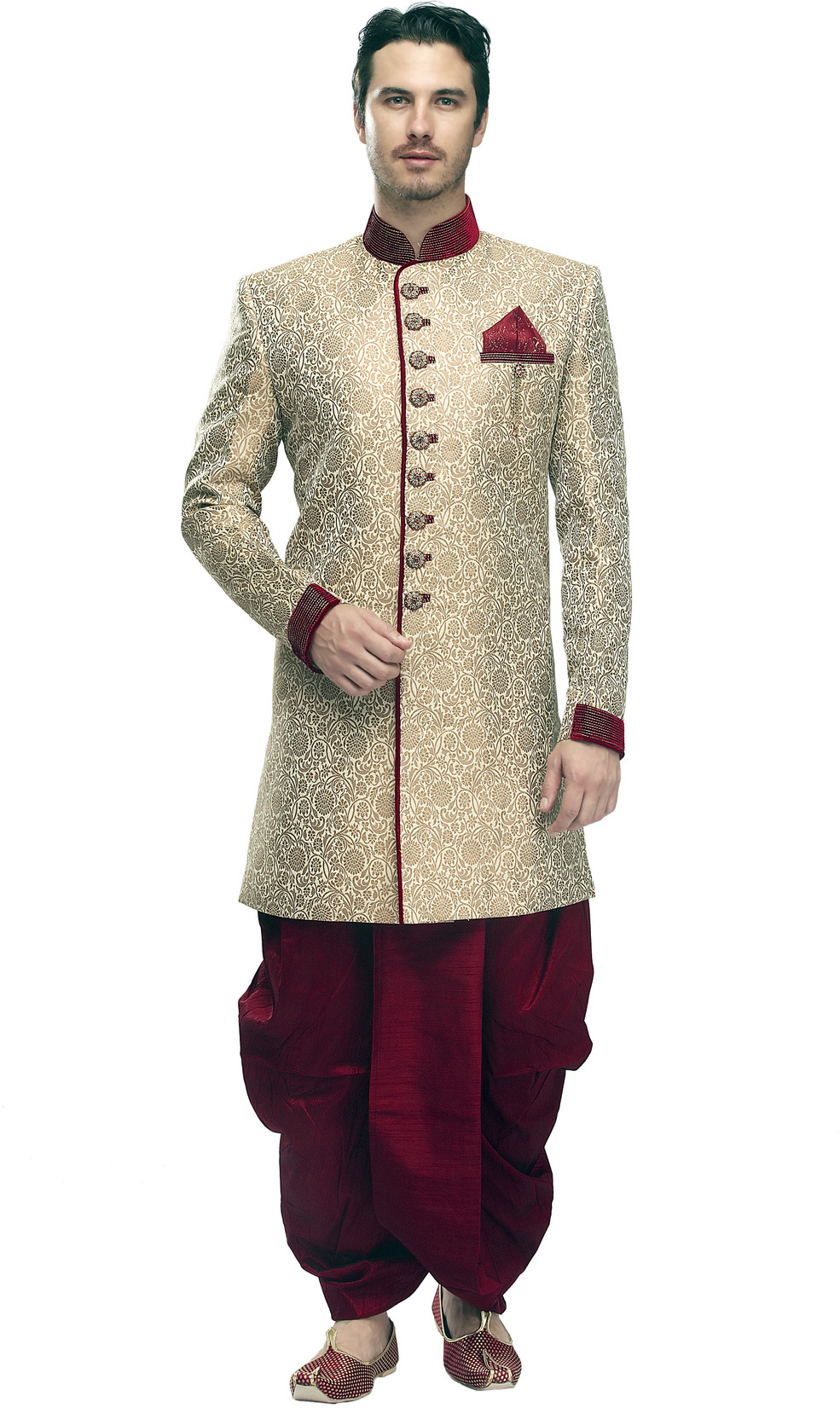 Manyavar Exquisite Self Design Sherwani Price in India - Buy Manyavar