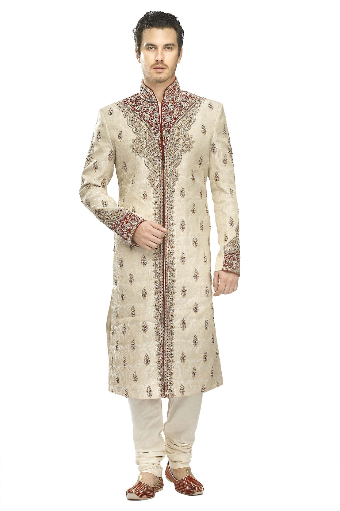 Manyavar Royal Self Design Sherwani Price in India - Buy Manyavar Royal Self Design Sherwani
