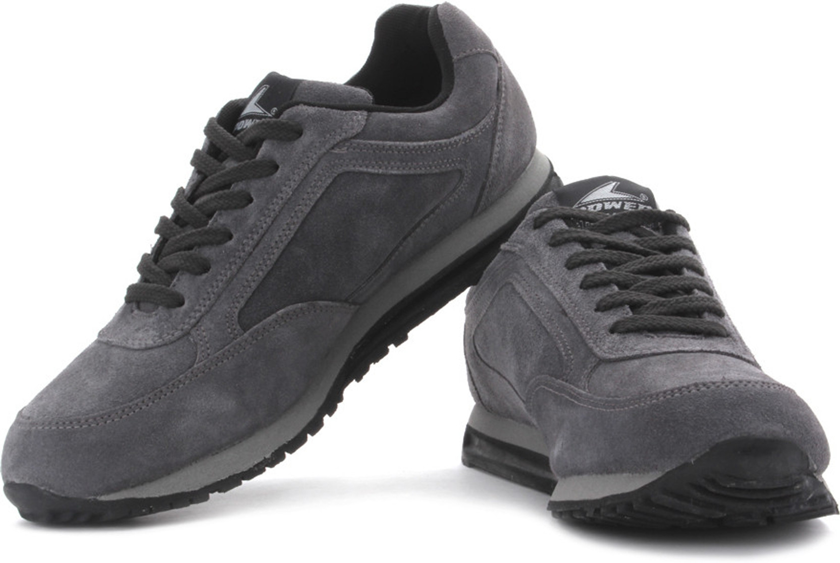 Power Extreme Leather Running Shoes Buy Grey Color Power Extreme