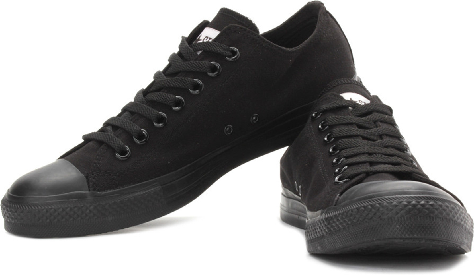 black on black canvas shoes