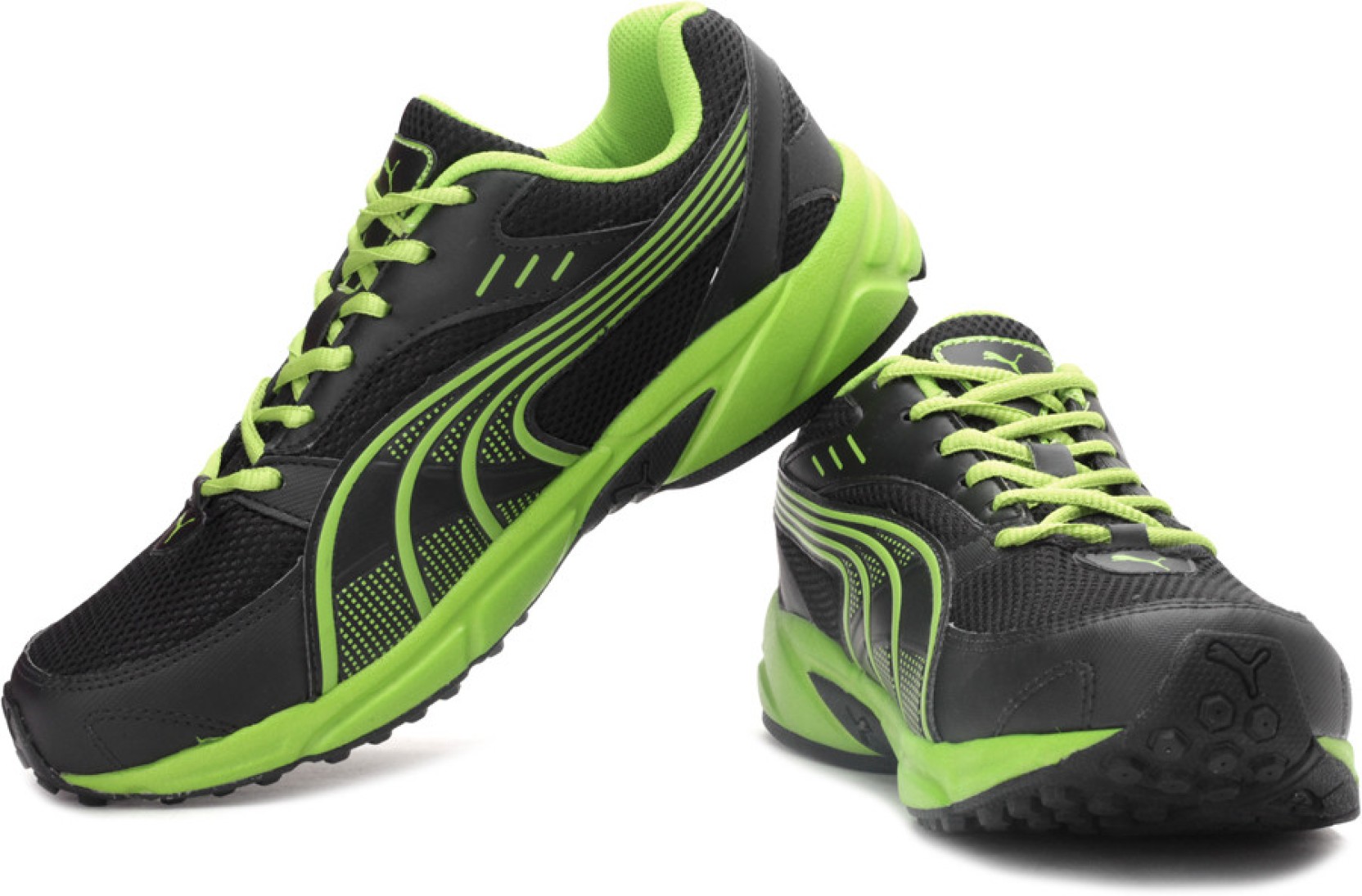 Puma Atom Fashion Ind. Running Shoes - Buy Black, Macaw Green Color ...