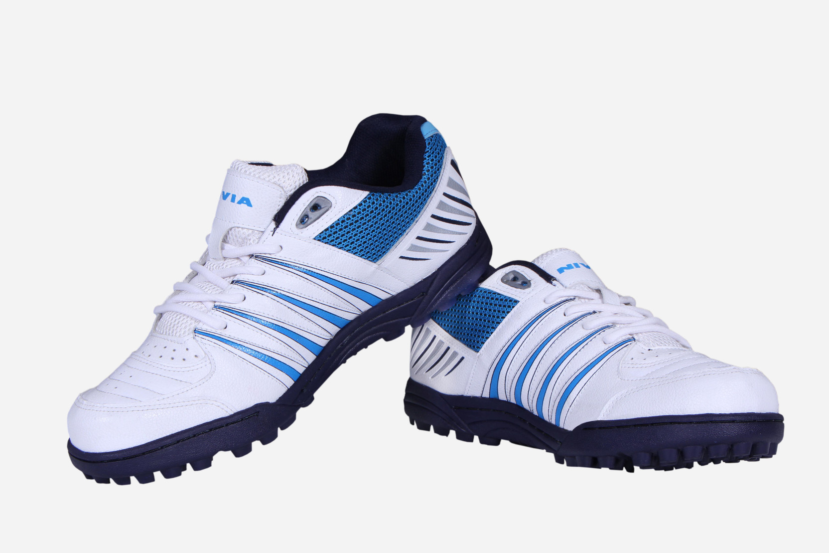 Nivia Caribbean Cricket Shoes Buy White, Blue Color Nivia Caribbean