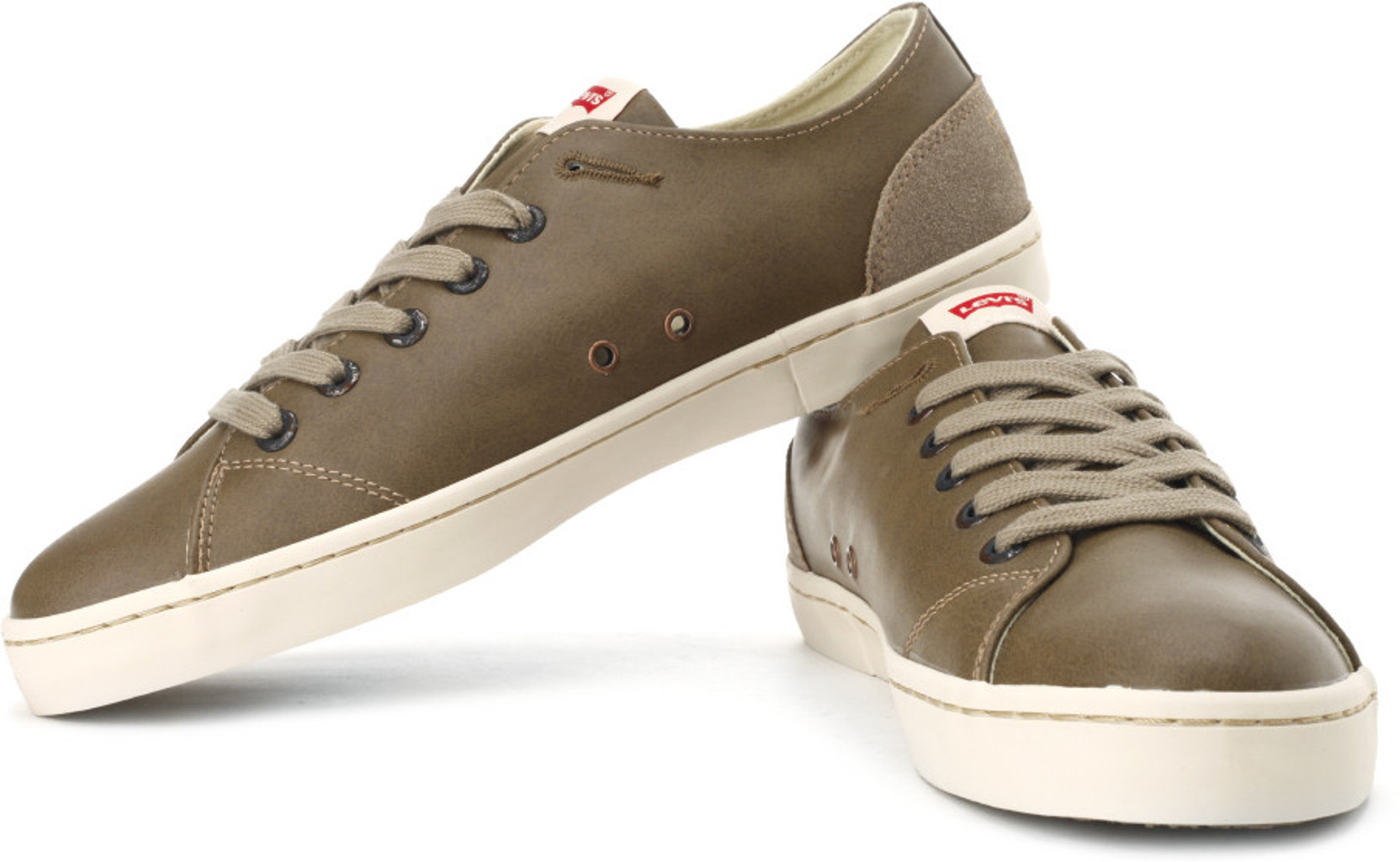 khaki canvas trainers