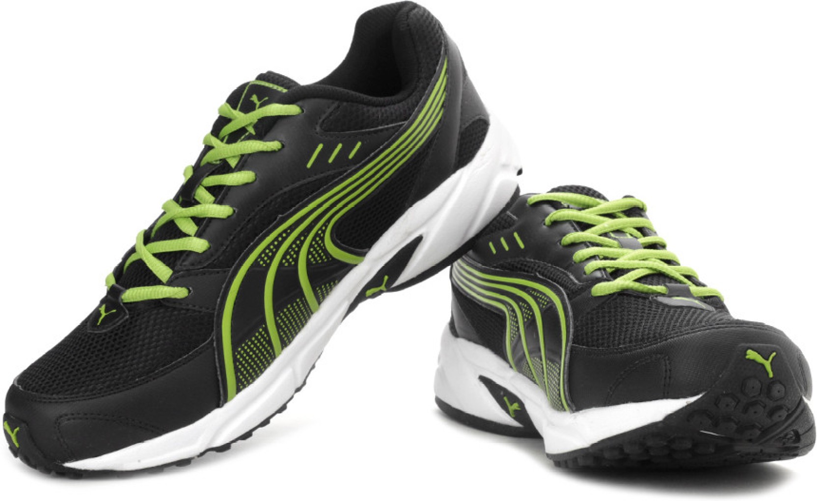 Puma Running Shoes - Buy Black, Green Color Puma Running Shoes Online ...