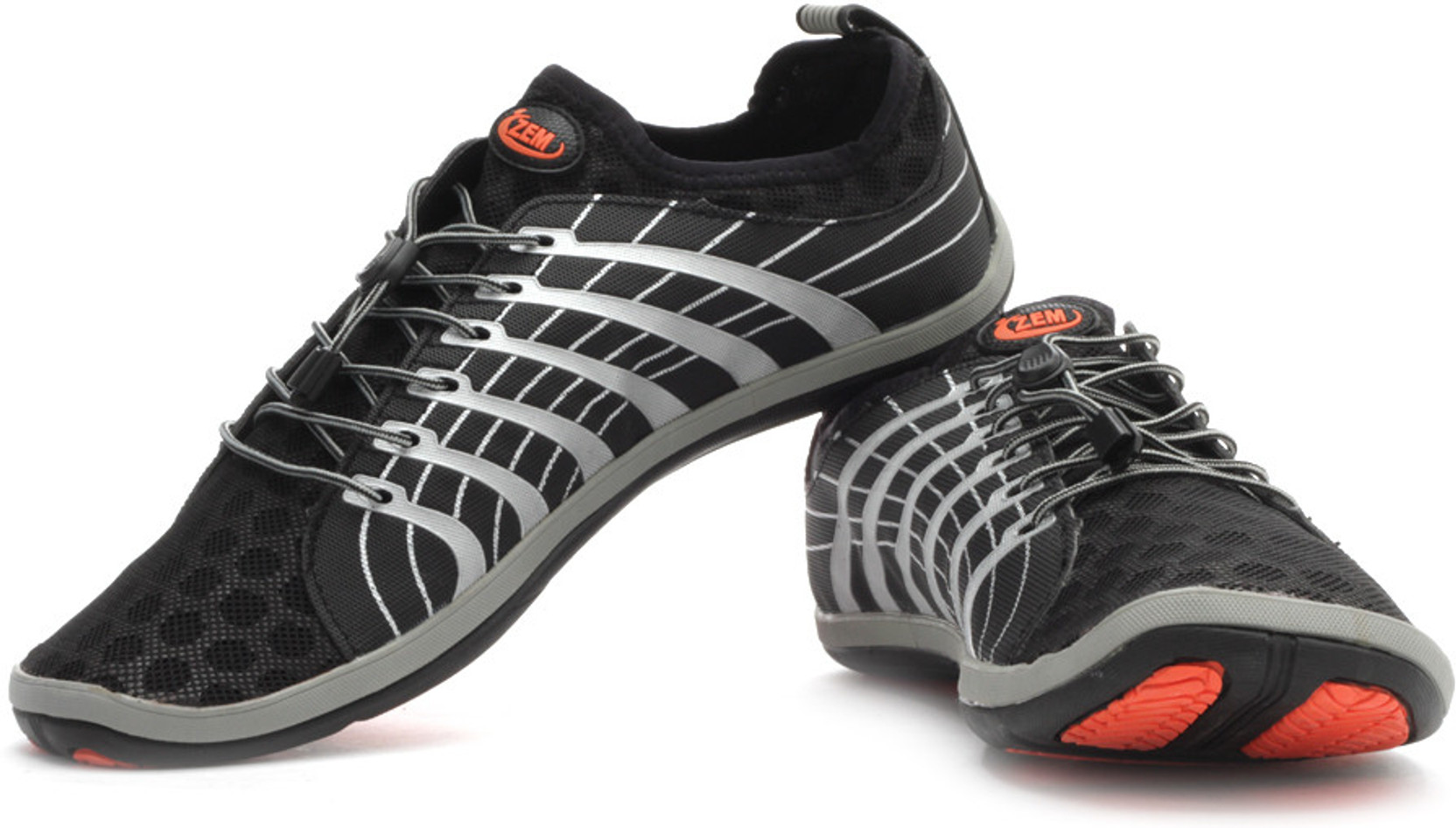 ZEMgear 2Cinch Round Barefoot Shoes Buy Black, Silver Color ZEMgear