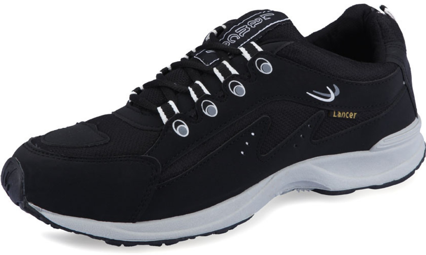 Lancer Men Black Sports Running Shoes - Buy Black Color Lancer Men ...